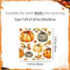 Nuevas Pegatinas de Calabaza y Hojas de Cosecha de Otoño para Piso y Baño, Decoración de Atmósfera de Halloween, Pegatinas Impermeables 2D para Azulejos