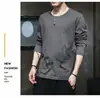 Camiseta de Manga Larga para Hombre de Comercio Exterior 2026 Nuevo Estilo Otoño Juventud Corte Ajustado Camiseta de Otoño/Invierno Capa Base Sudadera Superior Hombre