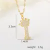 Accesorios de Collar con Letra de Zirconia Incrustada de Cobre Nuevo Transfronterizo Hip-Hop Doble Capa Corona Colgante de 26 Letras Inglesas