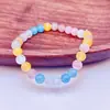 Pulseira Colorida de Pedra Olho de Gato com Aparência Sofisticada para Melhores Amigas e Estudantes Ins Pulseiras Doces Coloridas e Fofas de Cor de Doce para o Verão