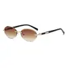 Gafas de Sol Retro Europeas y Americanas Ultra Estrechas Ovaladas Sin Marco Bordes Cortados para Hombres y Mujeres, Modernas para Caras Pequeñas, Adelgazantes Hip-Hop Punk