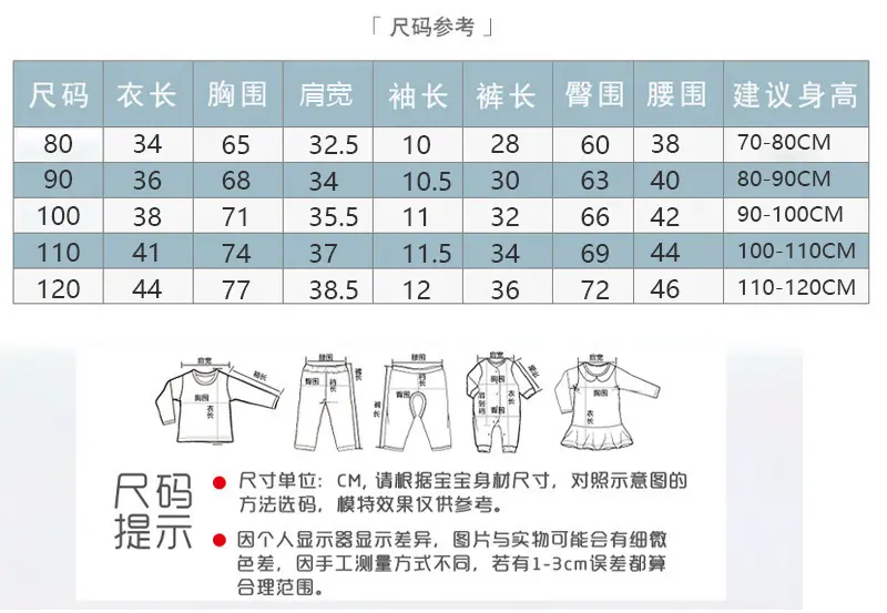 短袖尺码表