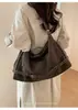 Bolsa Grande de Grande Capacidade Retrô Tendência para Mulheres 2025 Nova Bolsa de Ombro para o Trabalho Casual Relaxada Bolsa Tote Grande Fosca