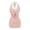 Vestido de Renda com Gola Halter Estilo Garota Sexy e Quente para Mulheres, Novo Design de Verão Slim Fit com Saia Bodycon Estilosa e Elegante