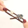 Cuerda para el cabello de alta elasticidad con perlas de estilo coreano, sencilla, elegante, famosa en Internet, cuerda para la cabeza de Payon, linda banda de goma para la cabeza para mujer.