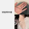 Collar de Zirconia Estrella de Cuatro Hombres Azul de Doble Capa para Mujer Verano Ins Nicho Sentido del Diseño Accesorios Moda Elegante Cadena Clavicular