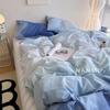 Juego de cuatro piezas color viento funda nórdica sábanas para el hogar mezcla y combina pequeño fresco dormitorio de estudiantes juego de cama de tres piezas al por mayor
