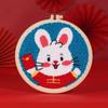 Lindo conejo de dibujos animados año rojo año de vida regalo hecho a mano bordado de sello ruso hecho a mano diy bolsa de materiales bordado de sello