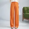 Pantalones Anchos de Lino Tencel Estilo Perezoso para Mujer, Nuevo Estilo de Verano, Finos, Transpirables, Sueltos, con Caída, Pierna Recta, Casual