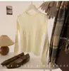 Elegante camiseta básica de punto de manga larga para mujer, corte ajustado, cuello redondo, nuevo estilo otoño e invierno 2026, tacto de alta gama