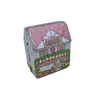 Caja de hojalata de diseño creativo para casa pequeña personalizada para dulces y galletas de boda, caja de hojalata para té de flores