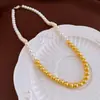 Colar de Pérolas Redondas com Fecho Magnético Branco Australiano 2026 Novo Estilo Corrente de Clavícula em Camadas Joias de Luxo Leve Elegantes Atacado