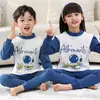 Pijama de algodón puro para niños ropa y pantalones de otoño para niños conjunto de ropa interior térmica para bebés niñas prendas de punto para niños pequeños y medianos pantalones de punto invierno