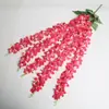 Flor de Glicina Artificial Morada Colgante de Pared Guirnalda de Flores Decoración de Boda Planta Enredadera Candelabro Venta Directa de Fábrica Enredadera al por Mayor