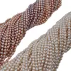 Perlas de agua dulce naturales 7-8 mm cuentas en forma de arroz perlas de agua dulce naturales collar DIY cuentas sueltas semiacabadas cuentas moradas en forma de arroz