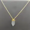 Europa y Estados Unidos transfronterizo nuevo Amazon más vendido simple collar con colgante de cristal geométrico bañado en oro collar de piedra preciosa para mujer