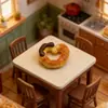 Pan de Donut Simulado Dibujo Animado Tienda de Panadería Juguete de Comida Escena Miniatura Accesorio Modelo Llavero DIY Pasador
