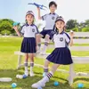 Conjunto de uniforme deportivo de verano para jardín de infantes, uniformes para escuela primaria y secundaria, atuendos de actuación, atuendos para fotos de graduación para los últimos años
