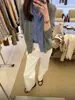 Cardigan de Tricô de Lã Feminino Leatherc, Estilo Outono Old Money, Top Suéter Falso Duas Peças com Patchwork de Linho e Gola Alta
