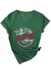 Camiseta de Verano de Manga Corta con Cuello en V para Mujer de Tallas Grandes (100 kg), con Diseño y Estampado Únicos, Top Adelgazante