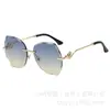 Gafas de Sol Poligonales Sin Marco Cortadas en el Borde Transfronterizas Europeas y Americanas Moda Femenina Gafas de Sol Tendencia 2025 Gafas de Sol Nuevas