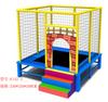 Trampolim infantil grande quadrado para comunidade interna e externa com corrimão cama de salto redonda equipamento de diversão