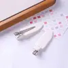 6cm populares grandes clips para el cabello de color macarrón gelatina sin costuras clips de pico de pato al por mayor accesorios para clips de cabello con pegamento de crema DIY