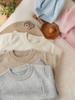 Suéter Base Versátil de Color Sólido con Cuello Redondo, Nuevo Estilo Otoño e Invierno 2025 para Niños y Niñas, Lindo y Elegante, Certificado Clase A