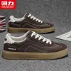 Tênis Huili oficial autêntico, sapatos masculinos da moda, nova coleção outono 2026, cano baixo, confortáveis, versáteis, sapatos casuais de couro para homens