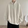 Cárdigan de punto estilo Hong Kong estilo coreano para hombre, chaqueta de suéter informal básica de color sólido fino con cremallera para primavera y otoño, estilo maduro ligero para hombre