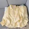 Nuevo conjunto de pijama cárdigan con cuello de muñeca y estampado de nubes, manga larga, pantalón largo, simple, sexy y dulce, ropa de estar suave
