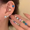 Aretes de aleación de titanio F136 corte fuegos artificiales de alta calidad 5A labret con rosca interna stud para labio inferior degradado deslumbrante cabeza de repuesto para stud de labio inferior