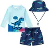 Traje de Banho Infantil Masculino Duas Peças Personalizado Desenho Animado Fofo Proteção Solar Secagem Rápida Calção de Natação Bebê Coreano Bebê Ins