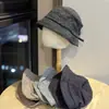 Nuevo Sombrero de Pescador Plegable con Pliegues y Lazo para Mujer, de Otoño e Invierno, Moderno y que Adelgaza el Rostro, Cálido