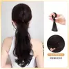 Trenzas para Peluca, Cabello de Cola de Caballo, Estilo de Atar, Rizos Elegantes y Perezosos en Capas, Cola de Caballo Baja, Estilo Natural de Trenza Falsa, Cabello Largo Rizado