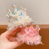 Princesa infantil de celebridades da Internet com faixa de cabelo de malha de diamante, faixa de cabeça para festa de aniversário, vestido, deusa das fadas, adereços para fotos