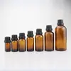 Frasco de Óleo Essencial Marrom 5-100ml Vidro Antifurto 10ml Frasco Dosador de Óleo Essencial Dropper com Ponta de Borracha à Prova de Luz Cosméticos