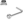 Piercings de Nariz de Aleación de Titanio G23 de Venta Caliente Transfronteriza 20g Aguja Fina Invisible Piercings Laterales para la Nariz Agujero Pequeño Aretes Curvados Joyería para Uña de Hueso de la Oreja