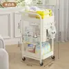 Prateleira de armazenamento de cozinha de chão, prateleira de lanches multicamadas, prateleira de armazenamento com painel perfurado, cesto suspenso, prateleira de armazenamento, carrinho pequeno