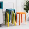 Bancos de Plástico para el Hogar, Bancos Cuadrados Engrosados, Bancos Sencillos para Comedor, Bancos Altos para Sala de Estar, Bancos Modernos Apilables de Moda