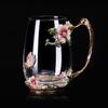 Tazas Esmaltadas al por Mayor para Mujer, Tazas de Té con Flores para el Hogar, Vasos de Agua Exquisitos para la Oficina, Vasos de Agua para Maestros, Juego para el Hogar