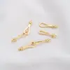 Hebilla Doble con Forma de Anzuelo de Pesca de Circonio Chapada en Oro de 14K Hebilla de Trébol de Cuatro Hojas Perla Hebilla Conectora para Collar Pulsera Joyería DIY