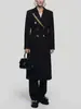 Gabardina para mujer con un toque de alta gama, nuevo estilo otoño 2026, elegante estilo para ir al trabajo, ceñida a la cintura, de doble botonadura, gabardina larga para mujer