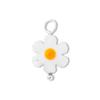Nuevo Colgante de Cuentas Espaciadoras Pequeñas de Flor de Frangipani Fresca Pequeña Flor de Margarita de Plata de Ley S925 Accesorios de Cristal para Pulseras DIY