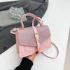 Bolsa Quadrada Pequena para Mulheres, Textura Colorida Sólida da Moda, Novo Modelo Primavera/Verão 2025, Grande Capacidade, Bolsa de Ombro e Transversal Tendência para o Dia a Dia