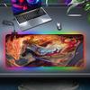 Alfombrilla de Ratón Gruesa Brillante Rgb Demon Slayer Gaming Gradiente Marquee LED Alfombrilla para Teclado Escritorio E-Sports Gaming E-Sports