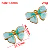 Colgante con Forma de Flor de Pez Mariposa de Acero Inoxidable, Goteo de Aceite Multicolor, Colgante para Collar Estilo DIY, Accesorios de Joyería