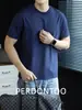 Sensación de Frescura InstantáneaCamiseta de Manga Corta de Seda de Hielo Modal para Hombre, Estilo de Verano Delgado de Alta Gama, Cuello Redondo, Amigable con la Piel y Transpirable