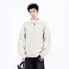 Chamarra Suéter con Cremallera Media de Patrón Retorcido para Hombres y Mujeres, Suéter de Punto Pullover Estilo Americano Old Money de Invierno, Corte Holgado