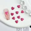 Mini pendientes de resina con diseño de corazón de melocotón y diamantes planos para decoración de uñas, color rosa, para el cabello.